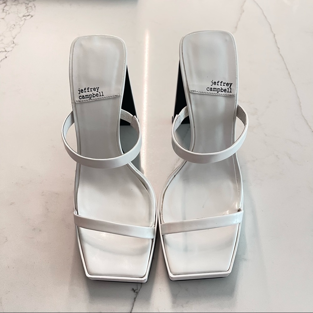 White open toes heel sandals
